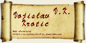 Vojislav Krotić vizit kartica